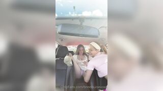 Breelouisexoxo OnlyFans leaked lesbian masturbating with cucumber in car