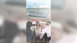 Breelouisexoxo OnlyFans leaked lesbian masturbating with cucumber in car