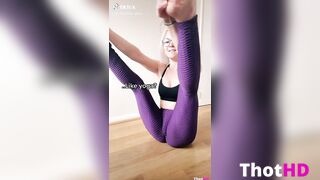 charlie.loveslife5 purple leggins pussy lips TikTok