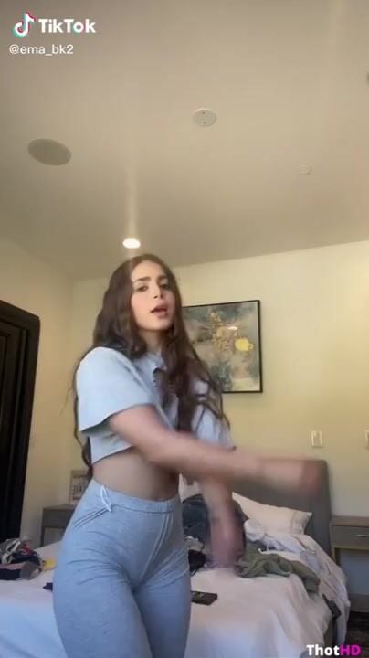 ema_bk2 shaking her sexy butt in tight grey pants