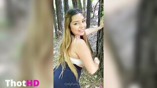 Katarinaxxx Kay outdoor blowjob in the woods