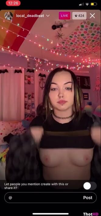 local_deadbeat showing her titty on Instagram live