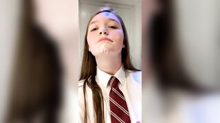 Cute school girl huge facial