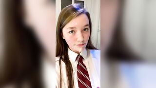 Cute school girl huge facial
