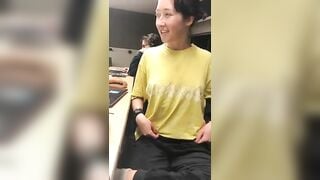 Teen thot flashing tits at school