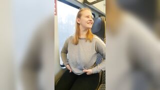 Dropping big boobs in train