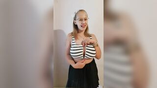 Busty nerd showing big tits