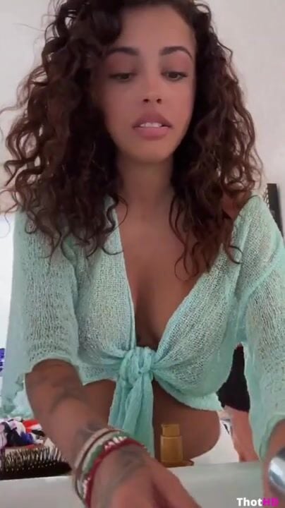 Malu Trevejo Instagram Live Braless Tits See Thru