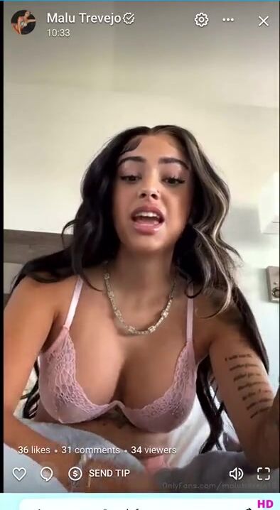 Malu Trevejo Live See Thru bra ONLY FANS