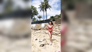 Shanghaishawty Red Bikini Slo Mo Bouncy Titties ONLYFANS video