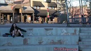 Nicole Niagara Dressing Room Blindfold Public Fun