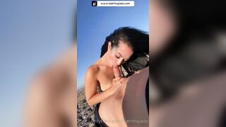 KatrinaJade Public Beach Deepthroat And Sex