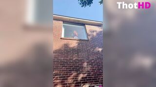 Amouranth Teasing On Window