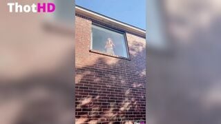 Amouranth Teasing On Window