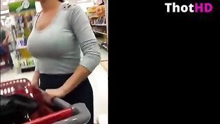Candid Sexy Busty Mature See Thru Skirt Thong Booty
