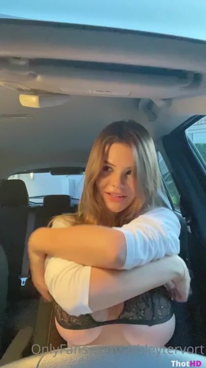 Ashley Tervort showing tits in car ONLY FANS