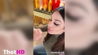 Myla Del Rey Deepthroat Swallowing Cumshot