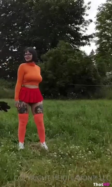 Heidi Lavon As Velma Upskirt Booty Braless Titty Outdoor