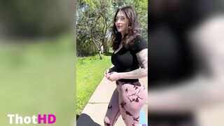 Oliviamaebaee Tight Leggins Outdoor Walk Leaked ONLY FANS Video