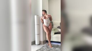 Maria Gjieli White Lingerie Big Boobs Out OF