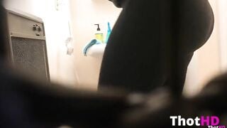 Voyeur Bathroom - Curvy Ass in Tight Yoga Pants