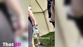 yoga pants see through candid booty