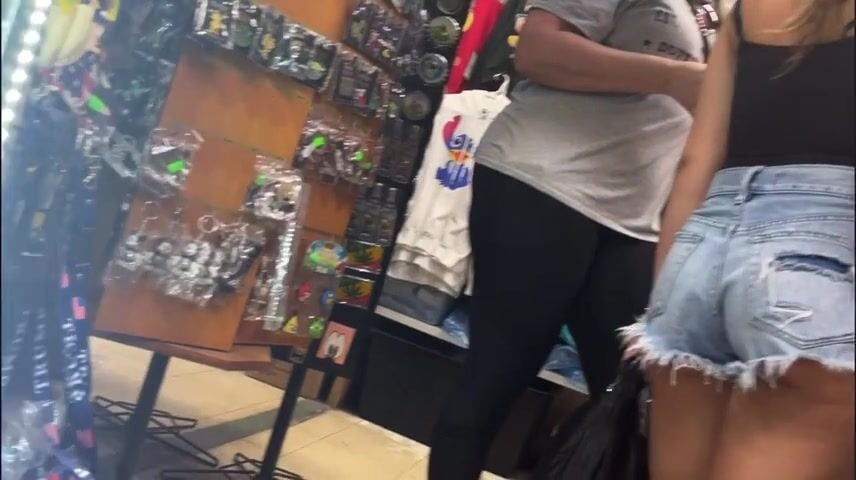 Cheeky Teen in Denim Shorts Shopping (Not OC)