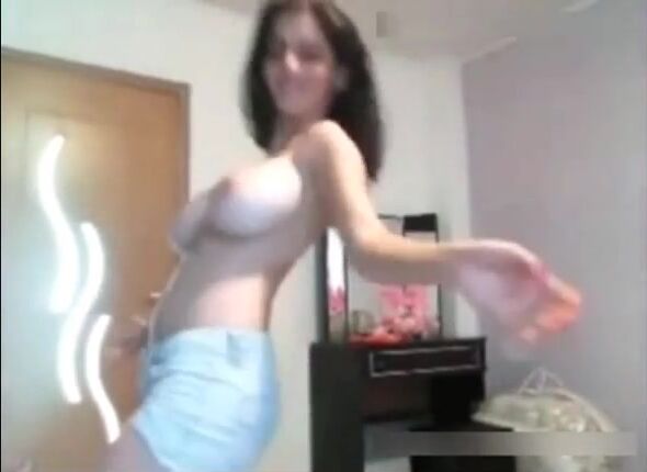 Sexy Babe With Huge Boobs Strips Naked & Dances