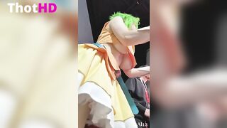 Teen at comicon exposing huge tits accidentally