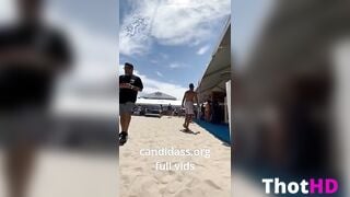 Candid pawg girl thong bikini