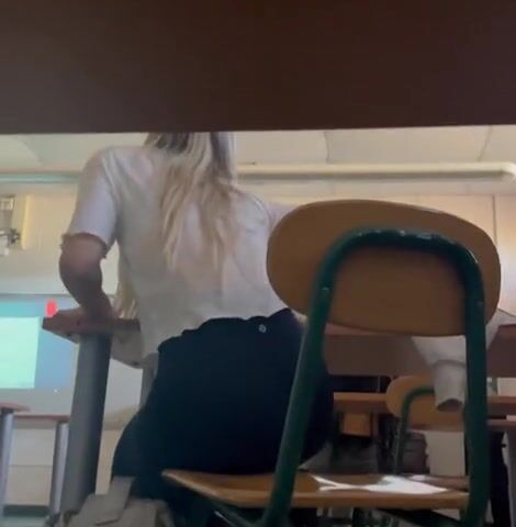 School Girl Tight Black Leggings Candid