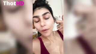 Mia Khalifa Smoking Topless Titties Tease PPV Video Leaks