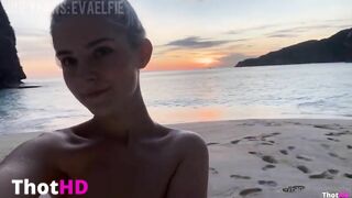 Eva Elfie Nude Beach Selfie Tease onlyfans Video Leaked