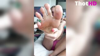 Madison Moores Nude POV Foot job of Video Leak
