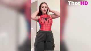 Sophieraiin Spider Girl Topless Tease Video Leak