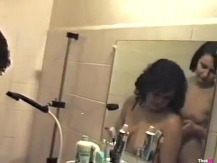 Tall Teen Daughter Showers with Mom To Save H2O