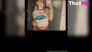 Therealbrittfit Blow Cumshot on Tittys Sex Video Leaks