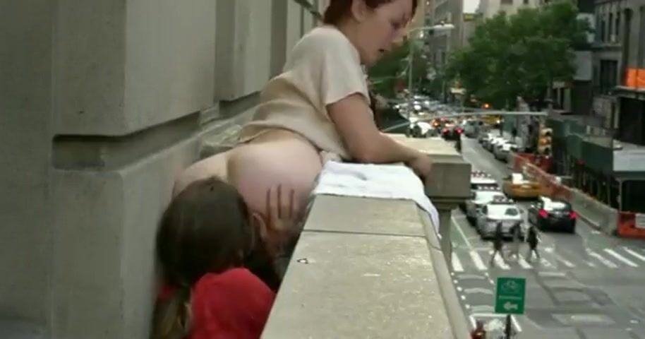 Hot Public Lesbian Booty Cunt Eating On Balcony