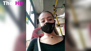 Sara squirt in the bus