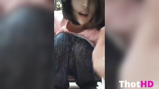 Asian girl playing with herself
