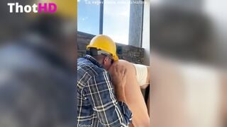 Kathrin Nude Construction Cunnilingus only fans Video Leaked (1)