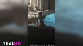 ScarlettKissesXO Outdoor Pool Blowjob only fans Video Leaked (1)