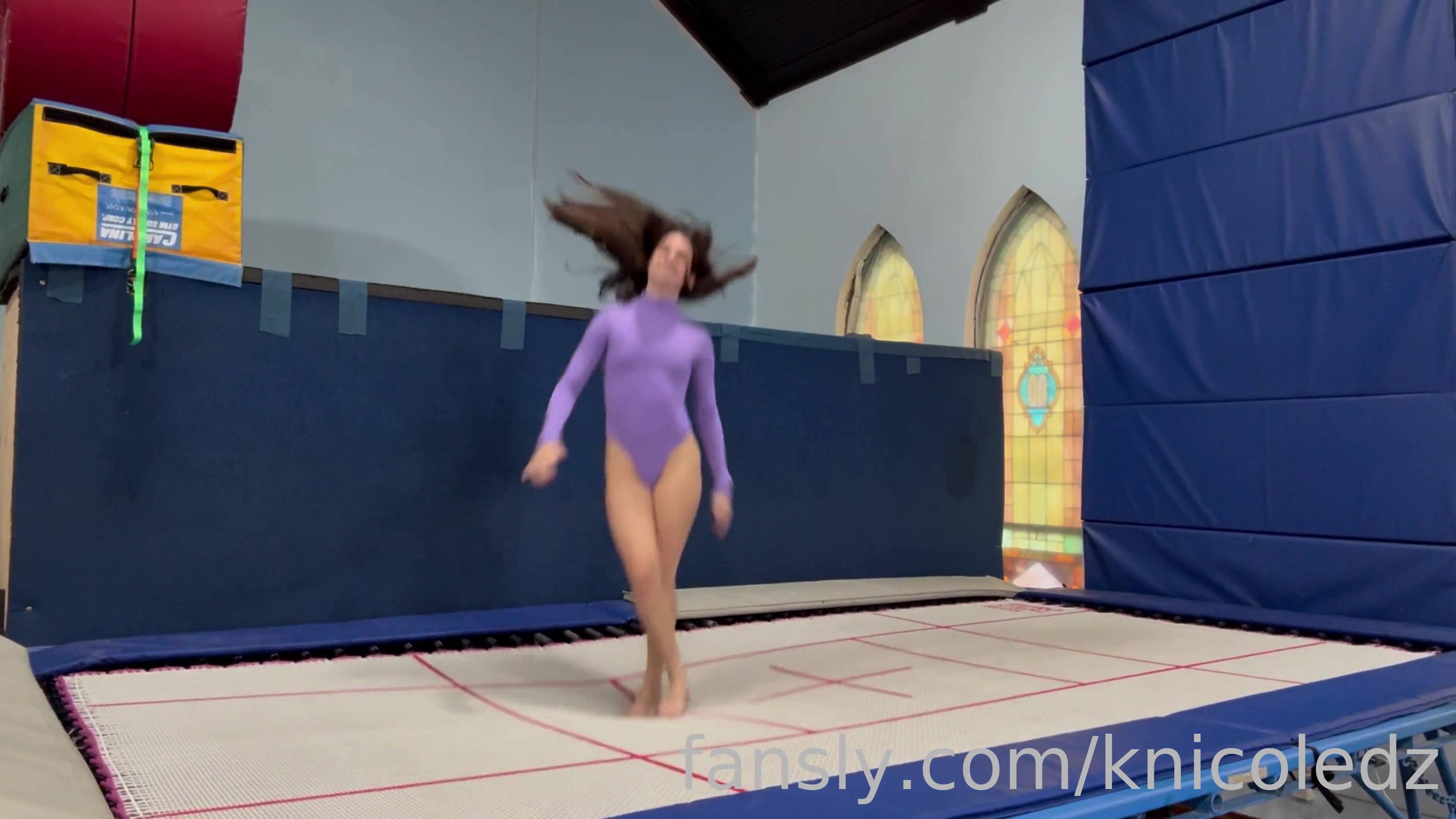 Nicoleskirts Nude On Trampoline