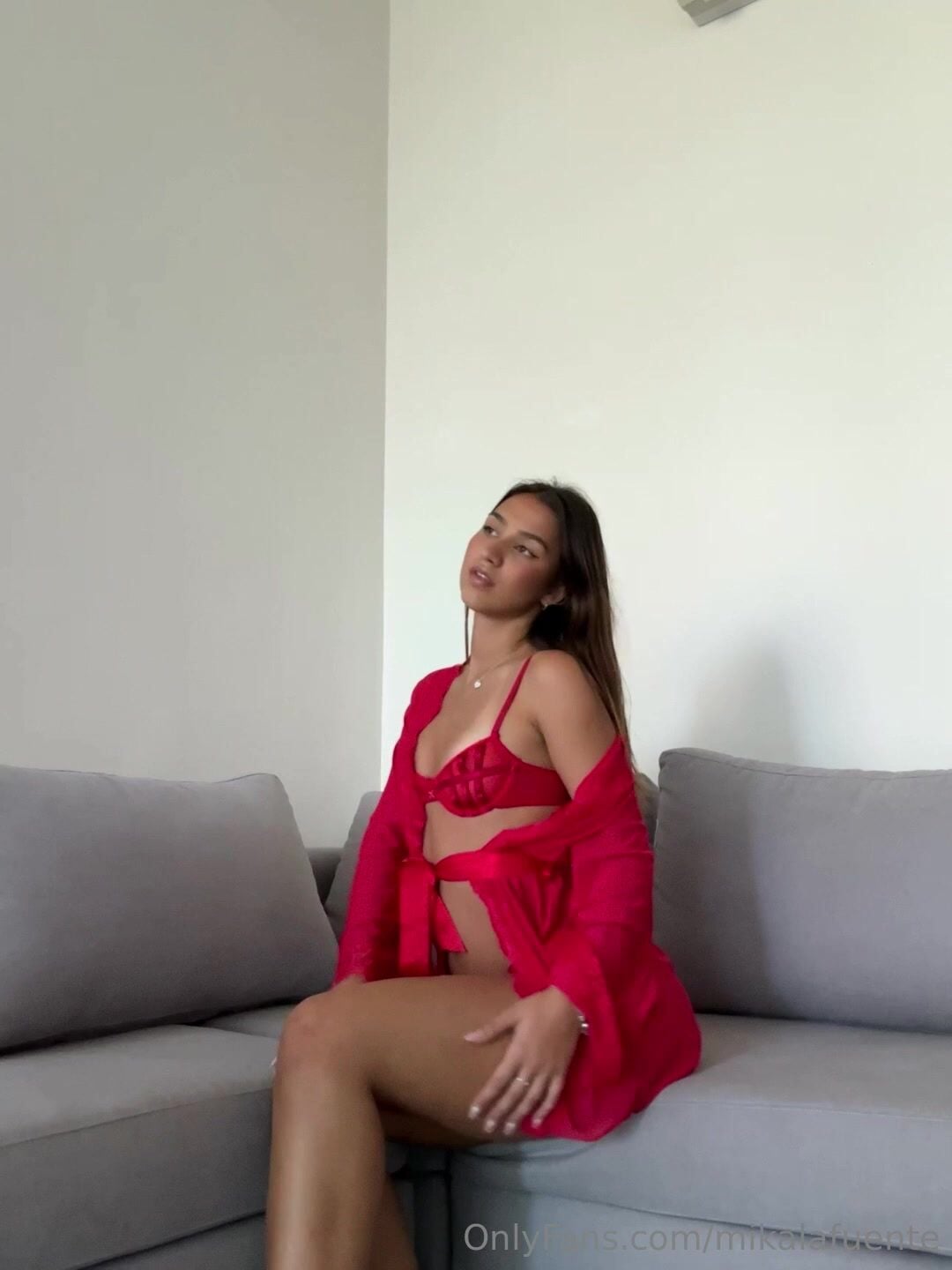 Mika Lafuente Red Lingerie