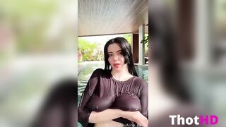 Alina Becker Wet Shirt Braless