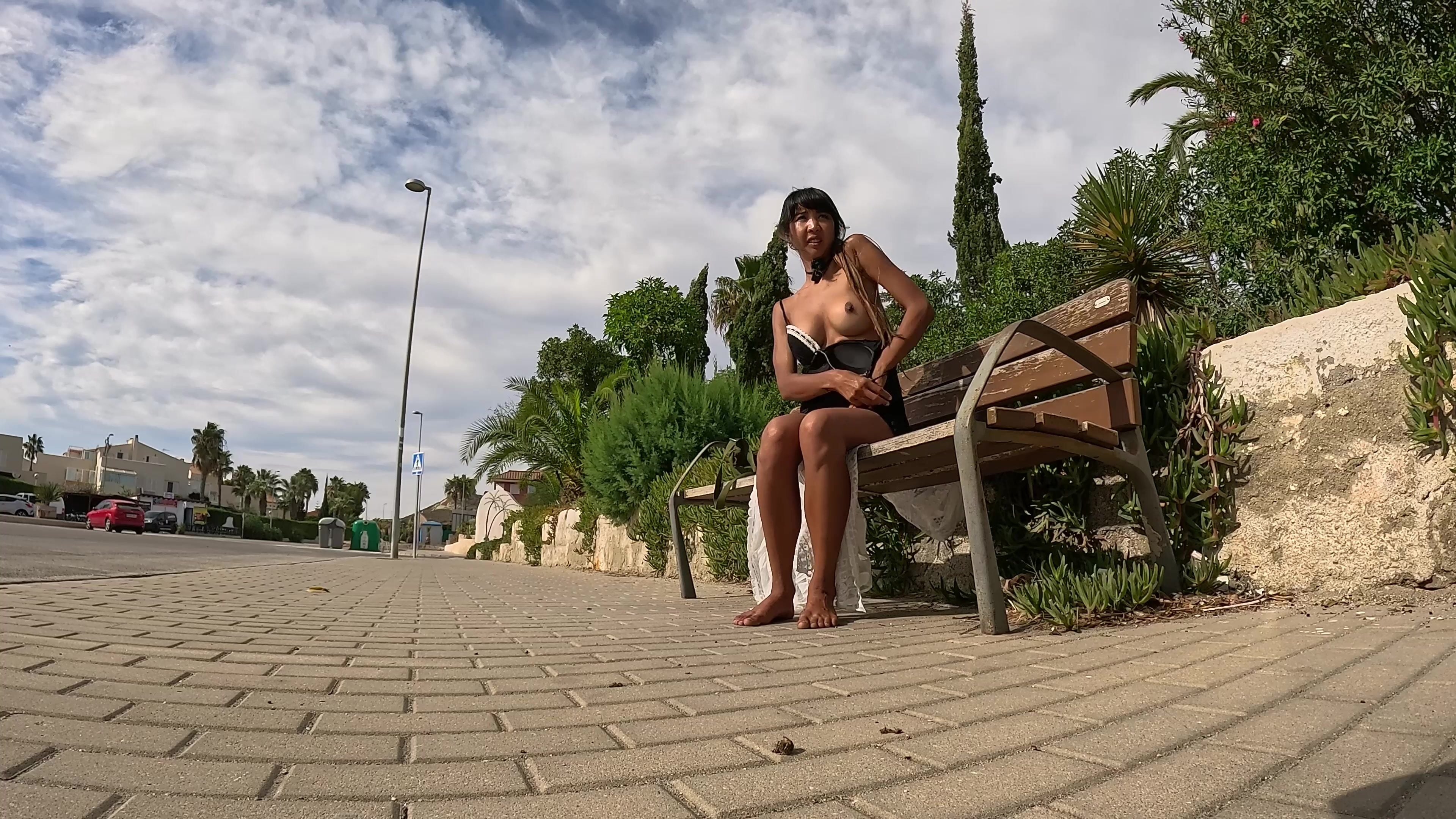 DaringKiara Pervert Observes me while Totally Naked on Bench 2