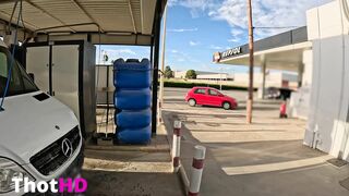 DaringKiara Public Car Wash While Naked and Touching Myself
