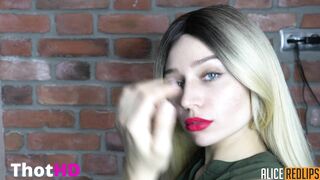 AliceRedlips Crazy Blond was Fucked Deep in her Throat