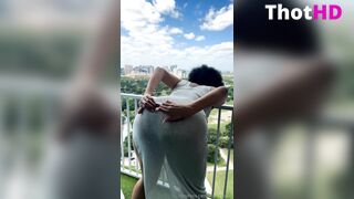Angel Fernandez Pantyless Balcony Twerk