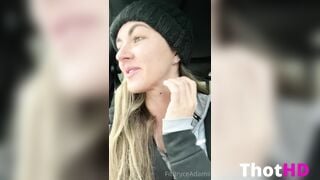 Bryce Adams Dildoing Pussy In Driving Car